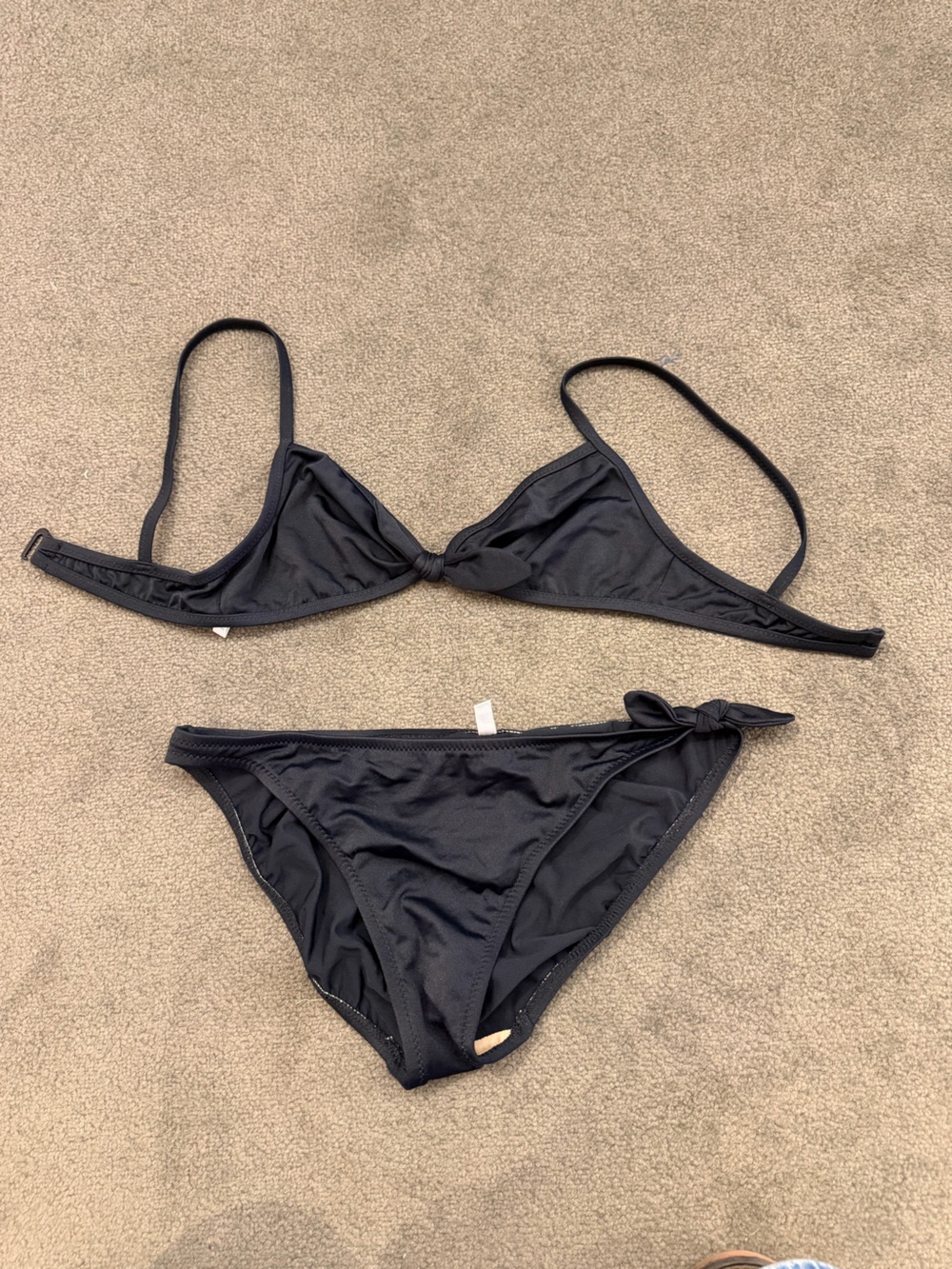 J. Crew Black Knot-Front Women's Bikini Set Black Size Small